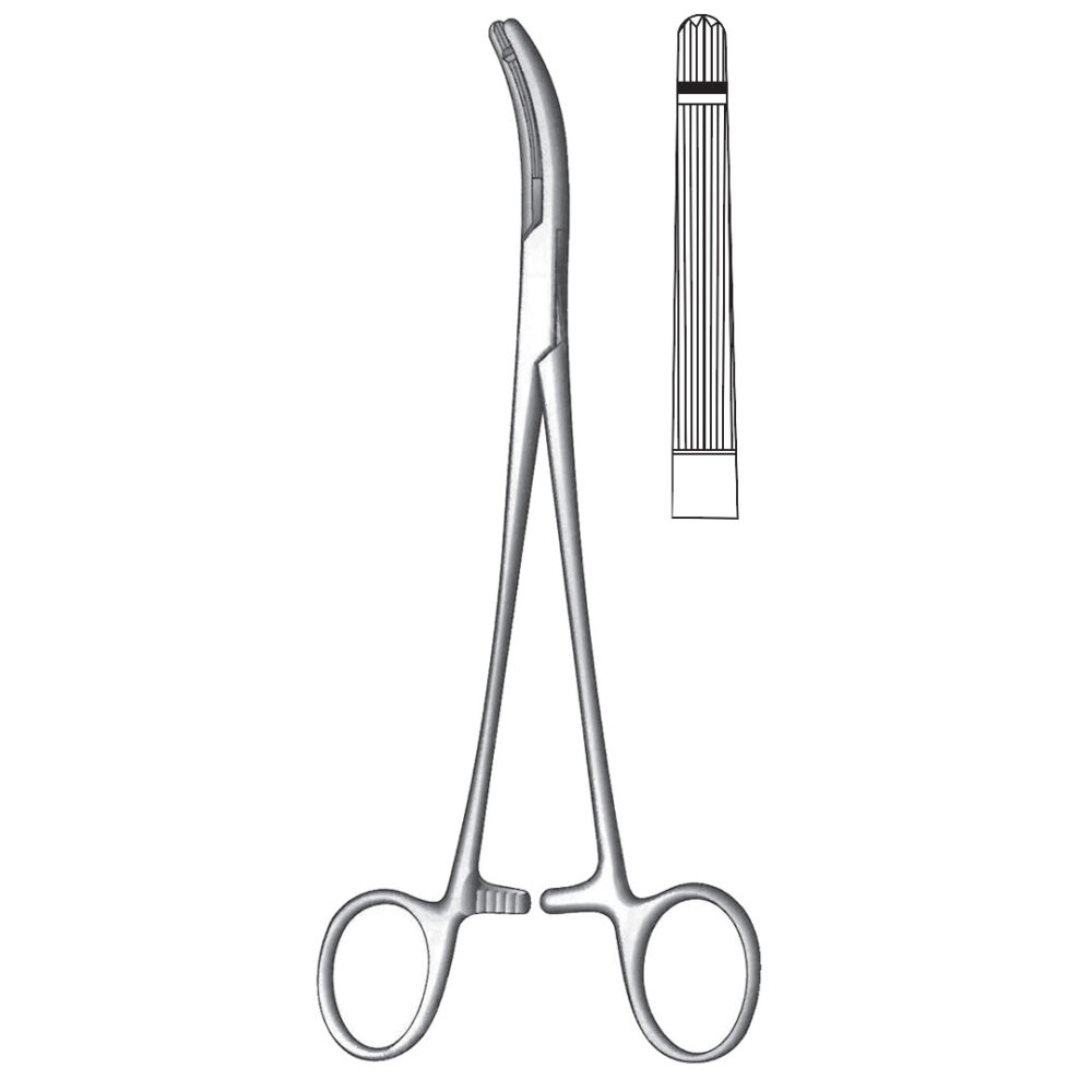 Heaney Ballentine Hysterectomy Forceps, Curved 21cm