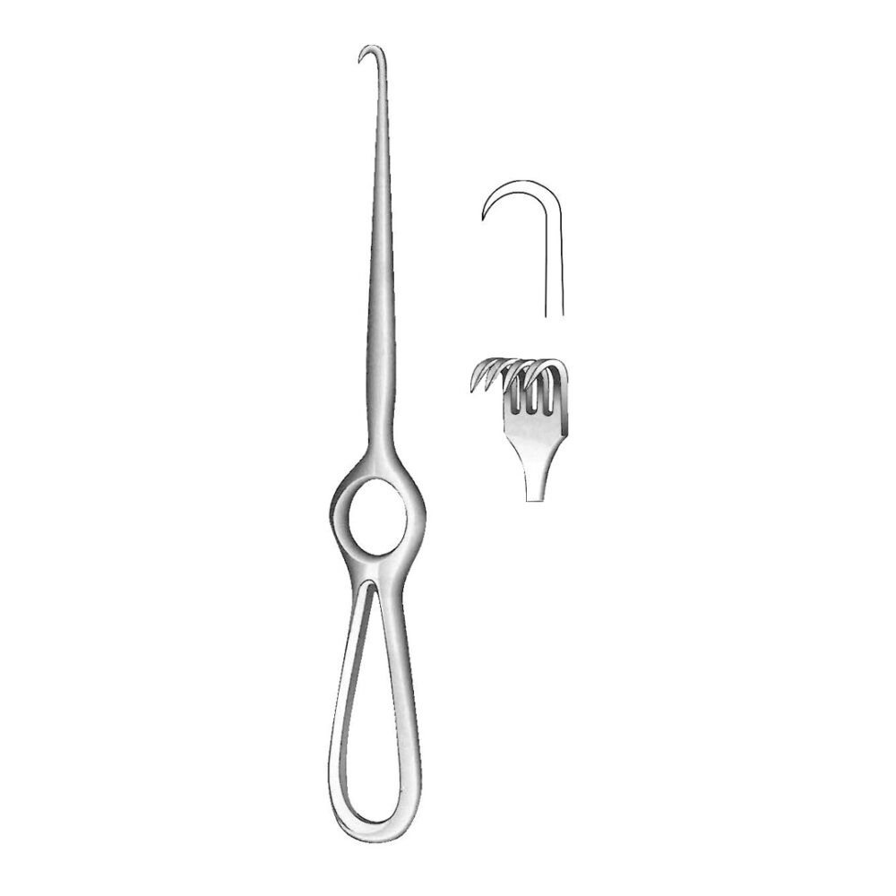 Volkman Retractor, 4 Prong, Sharp 23cm