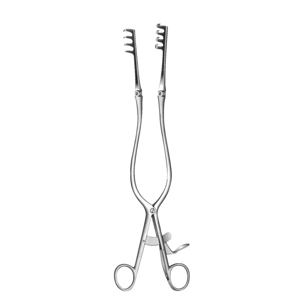 Beckmann Retractor, Hinged Blades, 4x4 Teeth 31cm