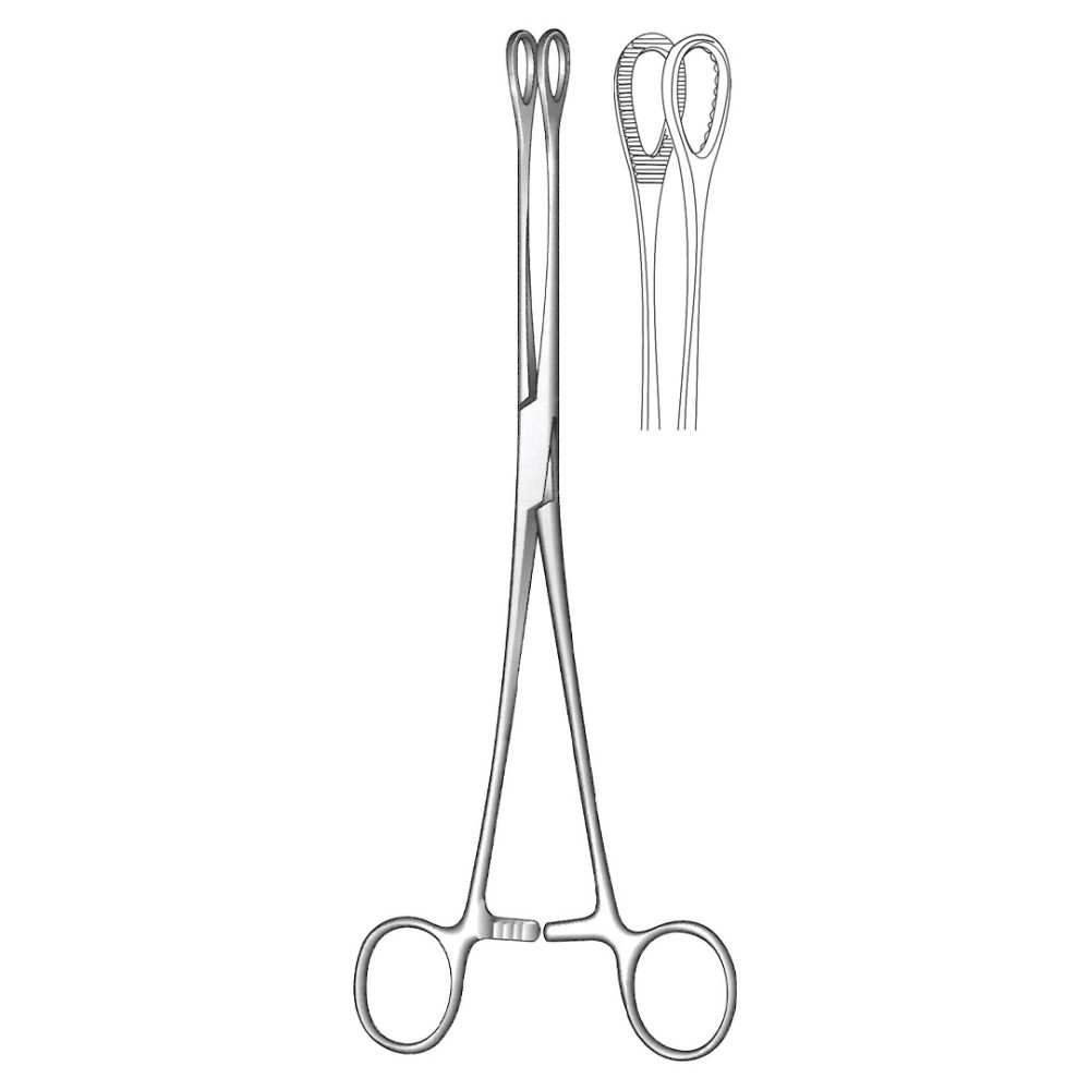 Foerster Sponge Forceps, Straight, Serrated 18cm