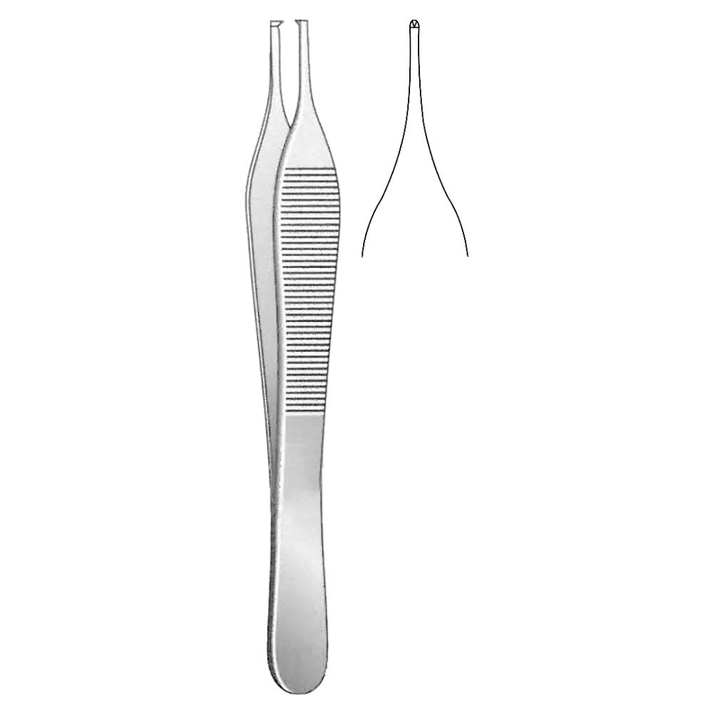 Adson Tissue Forceps, 1x2 Teeth 12cm