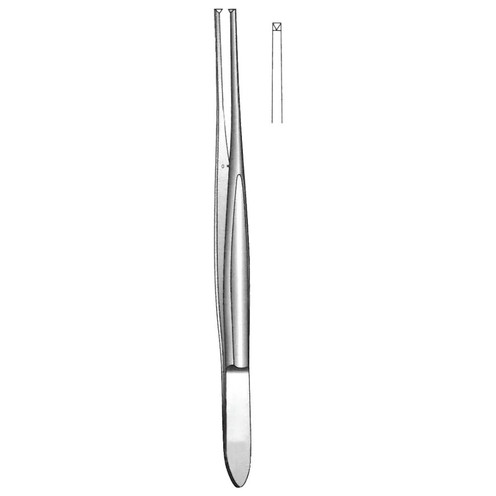 Cushing Tissue Forceps, 1x2 Teeth, Straight 17cm