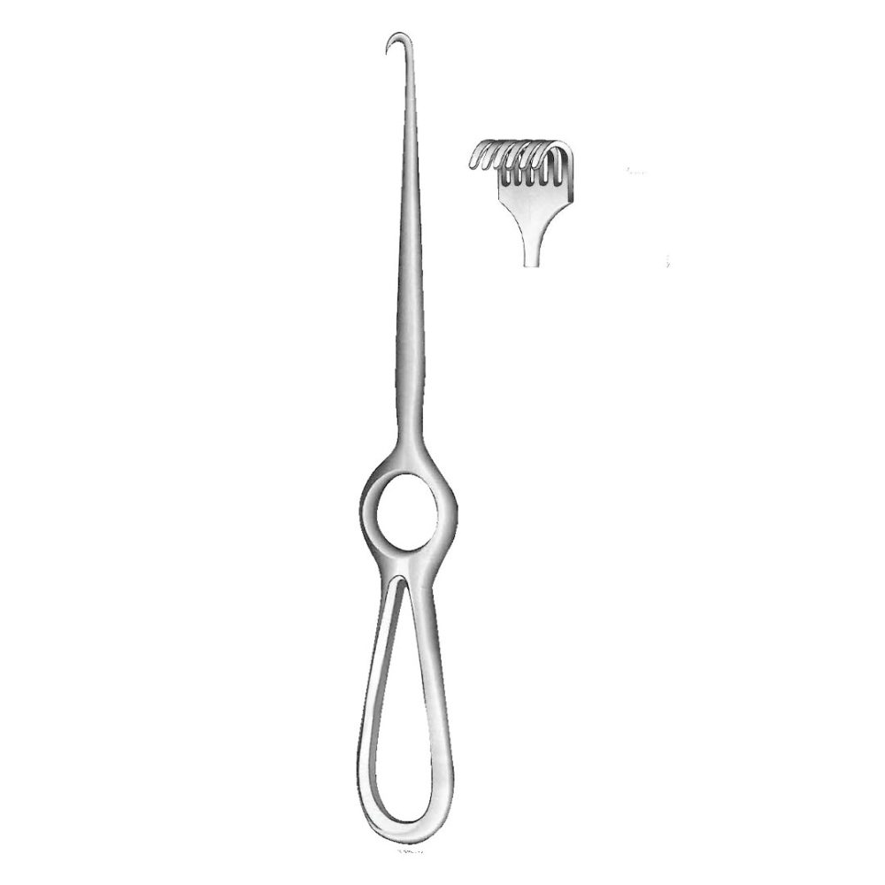 Volkman Retractor, 6 Prongs, Blunt 21.5cm