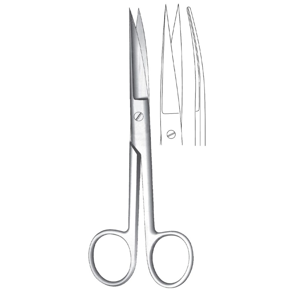 Plastic Surgery Scissors, Curved, S/S 13cm