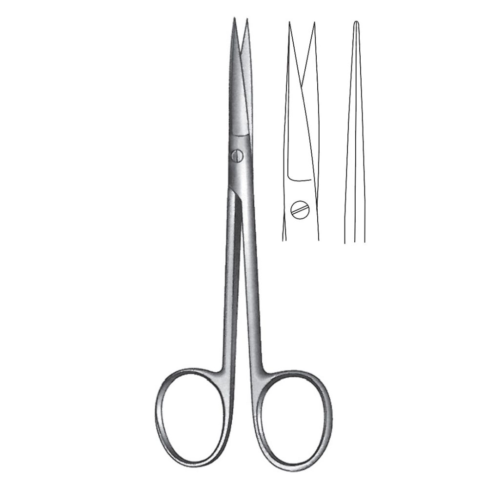 Wanger Plastic Surgery Scissors, Straight, Sharp Point 12cm