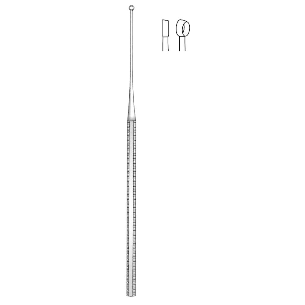 Buck Ear Curette, Fig.1, Straight, Sharp 16.5cm