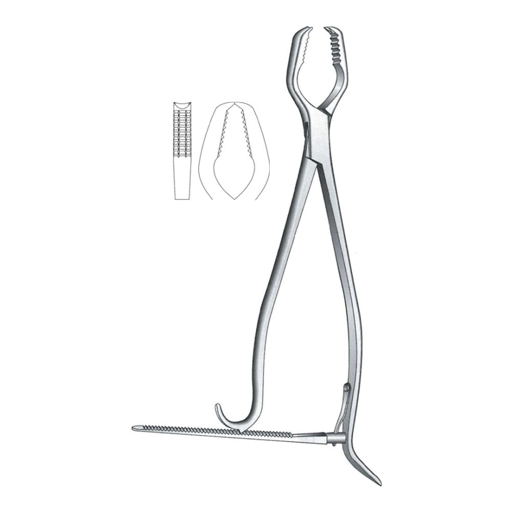 Lane Bone Holding Forceps, with Ratchet 32.5 cm