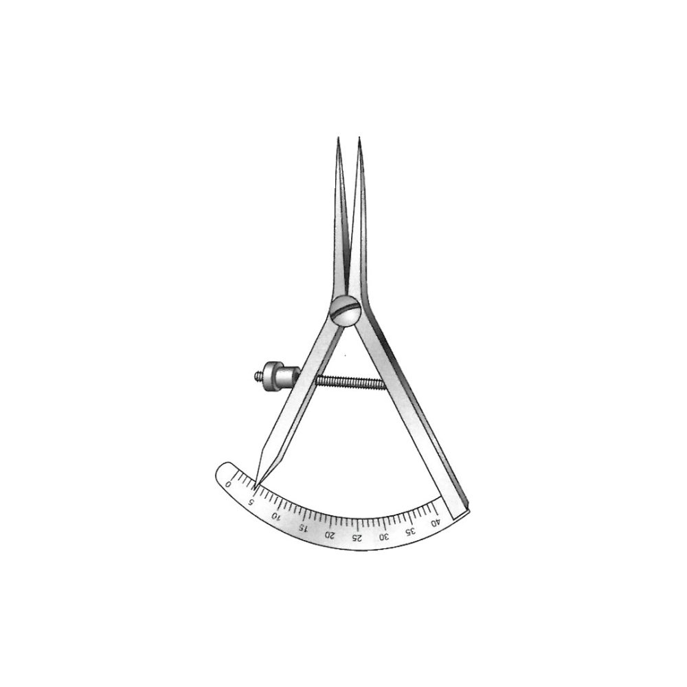 CASTROVIEJO-EPKER EXAMINATION AND MEASURING INSTRUMENTS (CALIPERS) Measuring range 40 mm 9 cm / 31/2Inches A-DAI-131