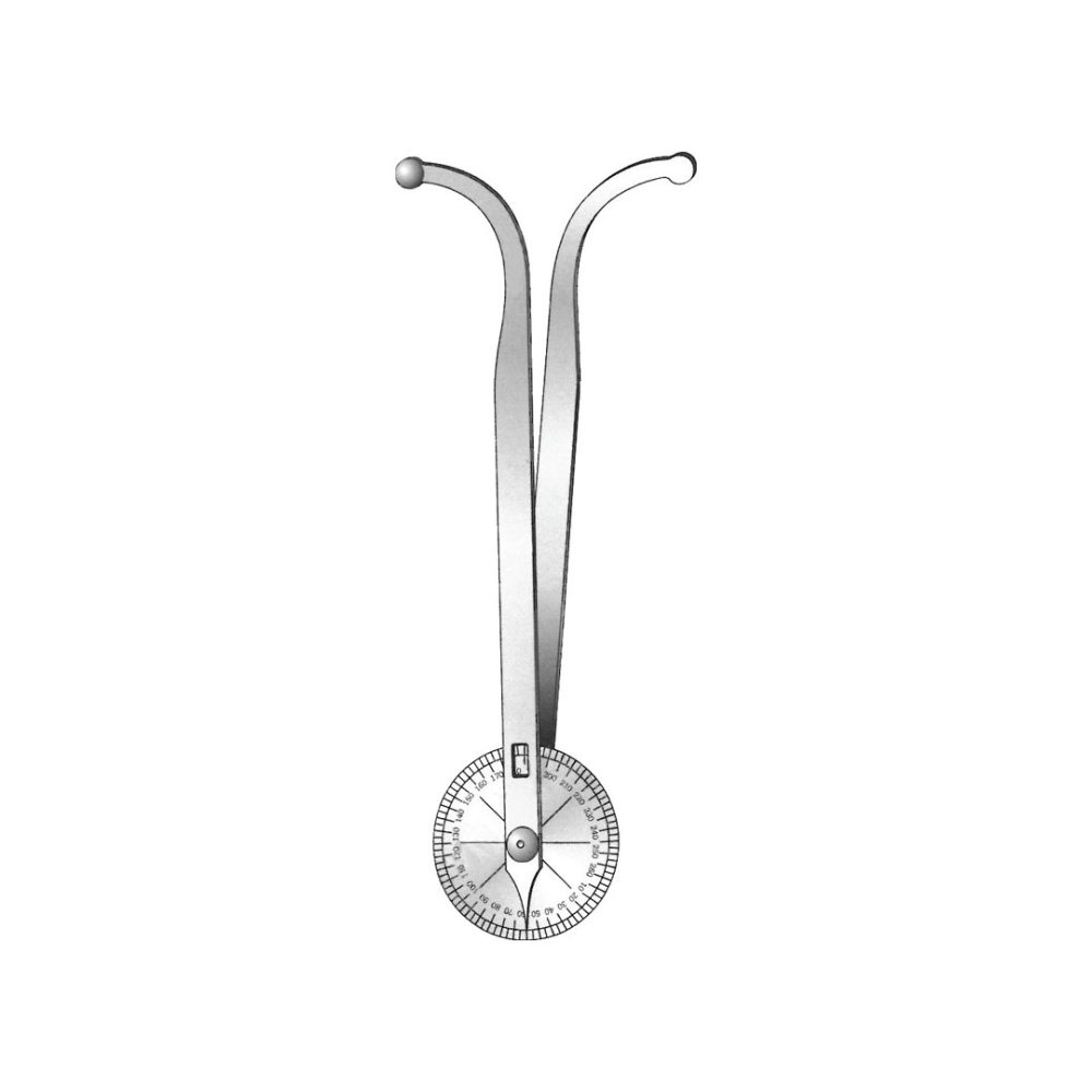 THOLE EXAMINATION AND MEASURING INSTRUMENTS (CALIPERS) Goniometer  Graduated in centimeter For Internal and External measureme A-DAI-250
