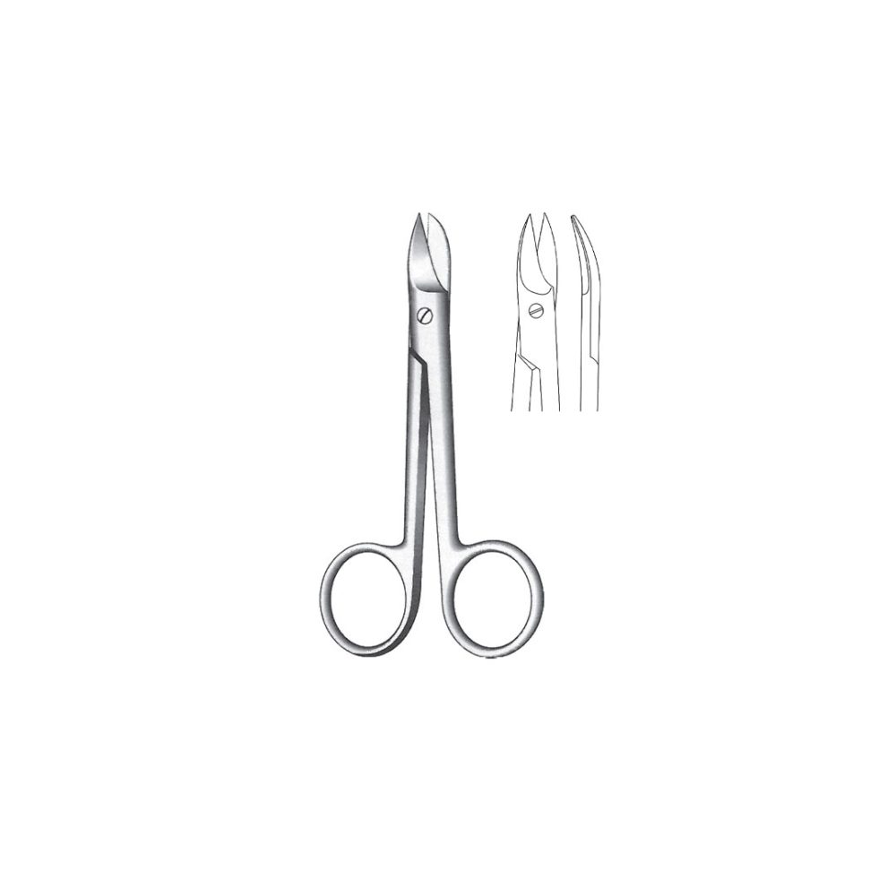 CROWN-BEEBEE OPERATING GUM  and  LIGATURE SCISSORS Straight  1 Blade saw edge 12 cm