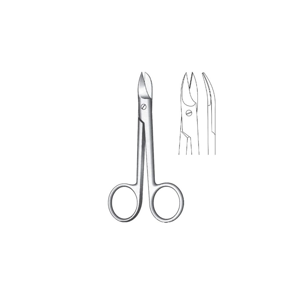 CROWN-BEEBEE OPERATING GUM  and  LIGATURE SCISSORS Curved 1 Blade saw edge 12 cm