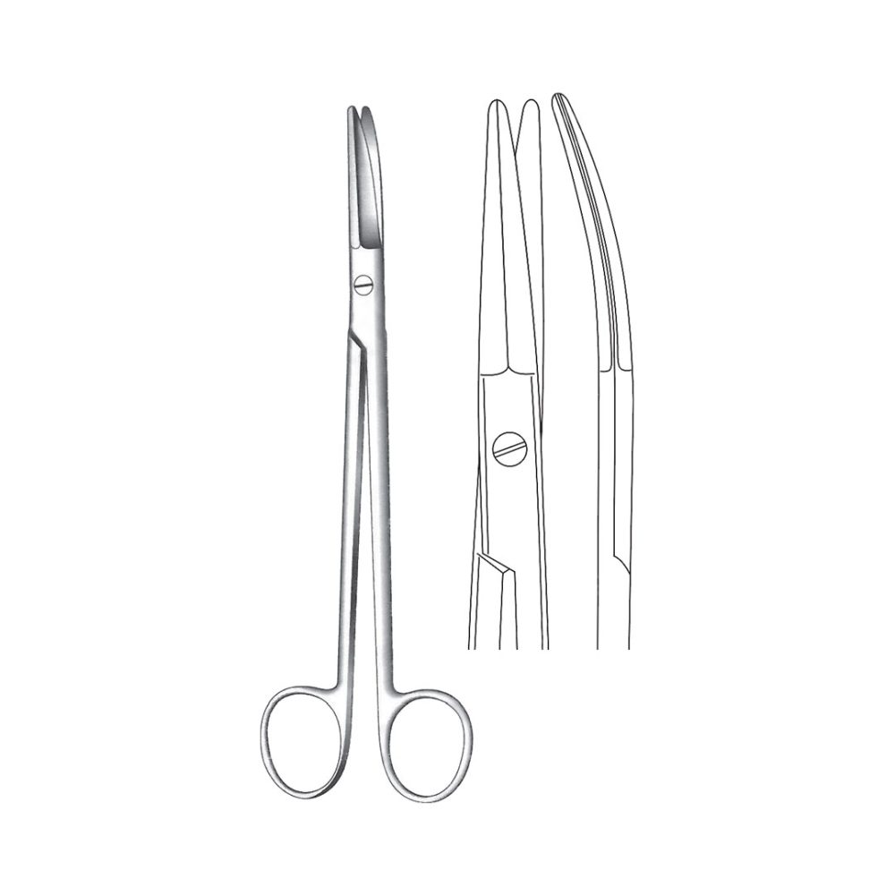 BOETTCHER TONSIL AND NASAL SCISSORS Round tip  curved Beveled blades 18 cm