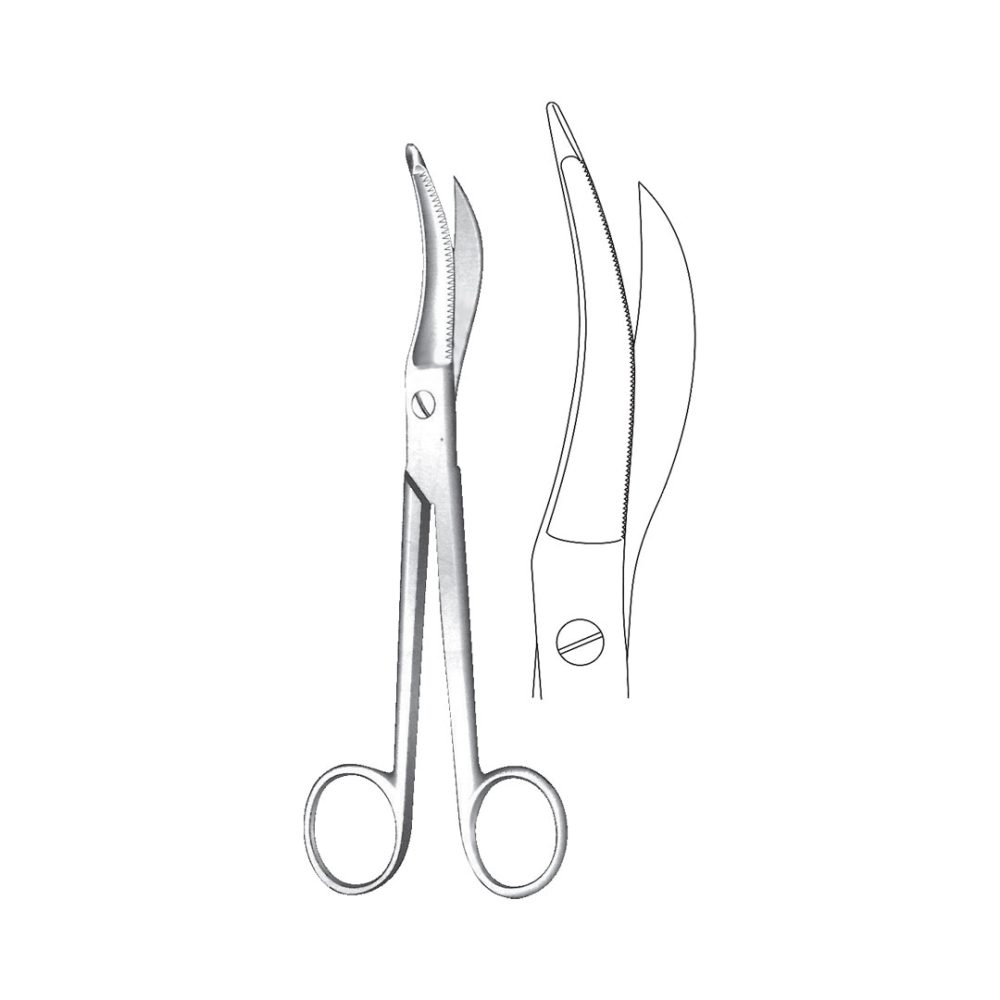WALDMANN EPISIOTMY AND UMBILICAL SCISSORS One toothed cutting edge 18 cm