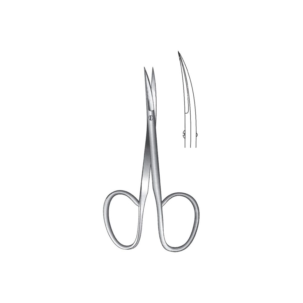OPERATING SCISSORS  and  LIGATURE SCISSORS curved Standard pattern  ribbon type 10 cm