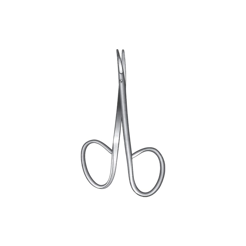 UTILITY FINE OPERATING SCISSORS (RIBBON TYPE) Curved Blunt blade 15 mm long  ribbon type 10 cm