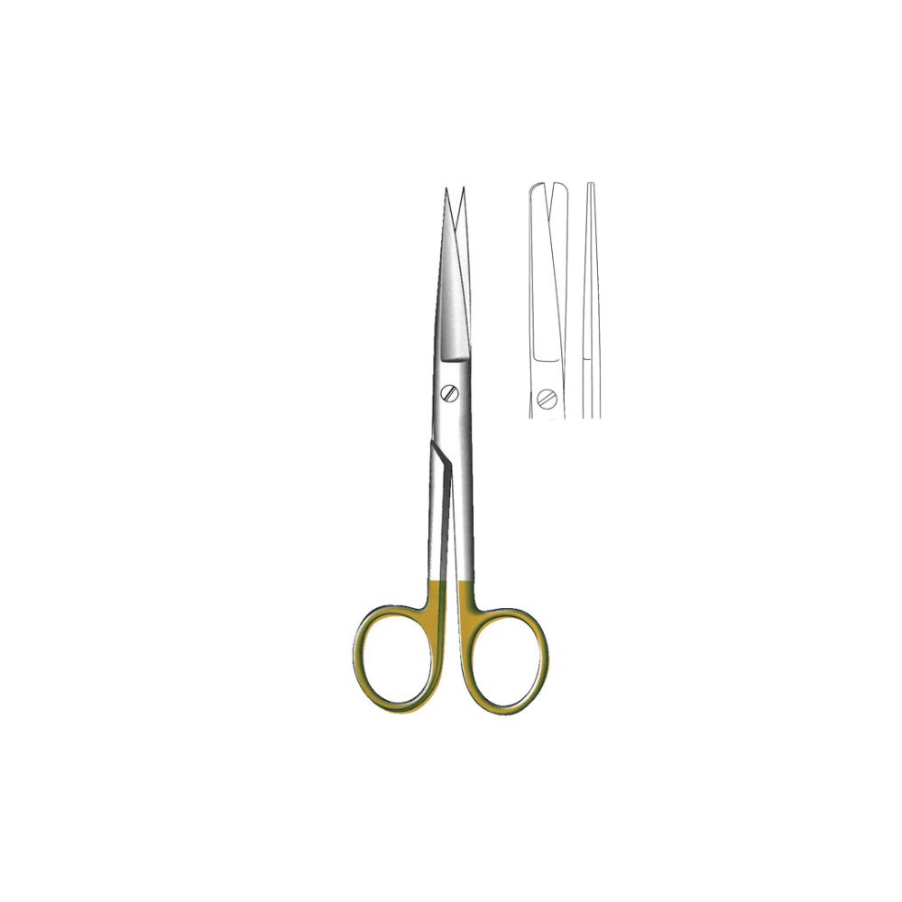 STANDARD SCISSORS WITH TUNGSTEN CARBIDE INSERTS TC Gold  Straight 16 cm