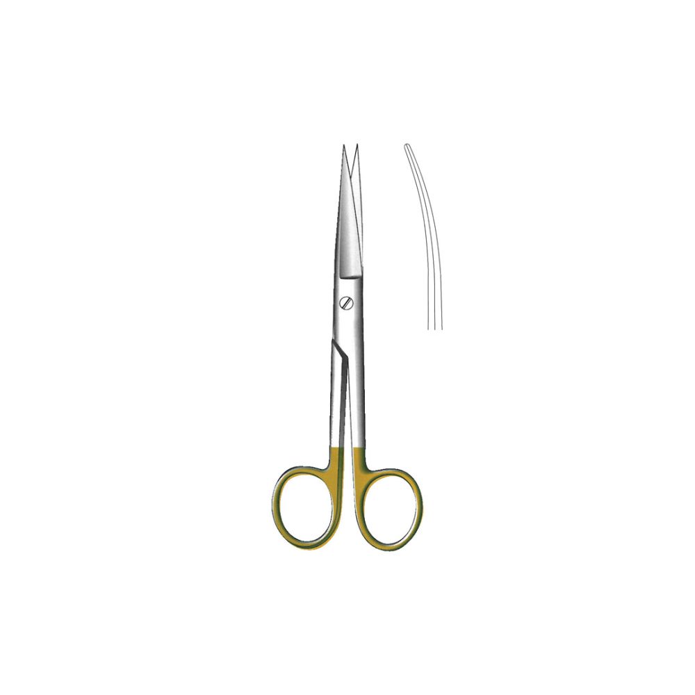 STANDARD SCISSORS WITH TUNGSTEN CARBIDE INSERTS TC Gold Curved 16 cm