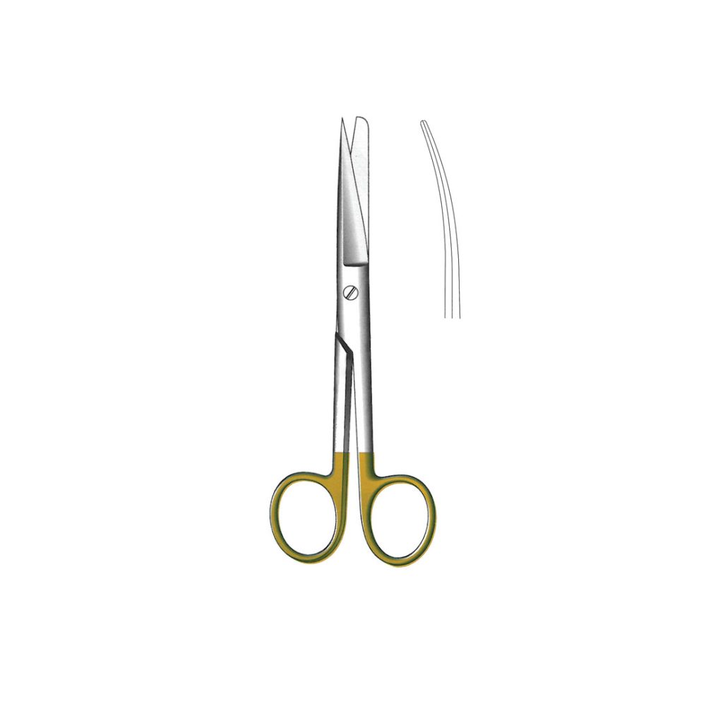 STANDARD SCISSORS WITH TUNGSTEN CARBIDE INSERTS TC Gold Curved 16 cm