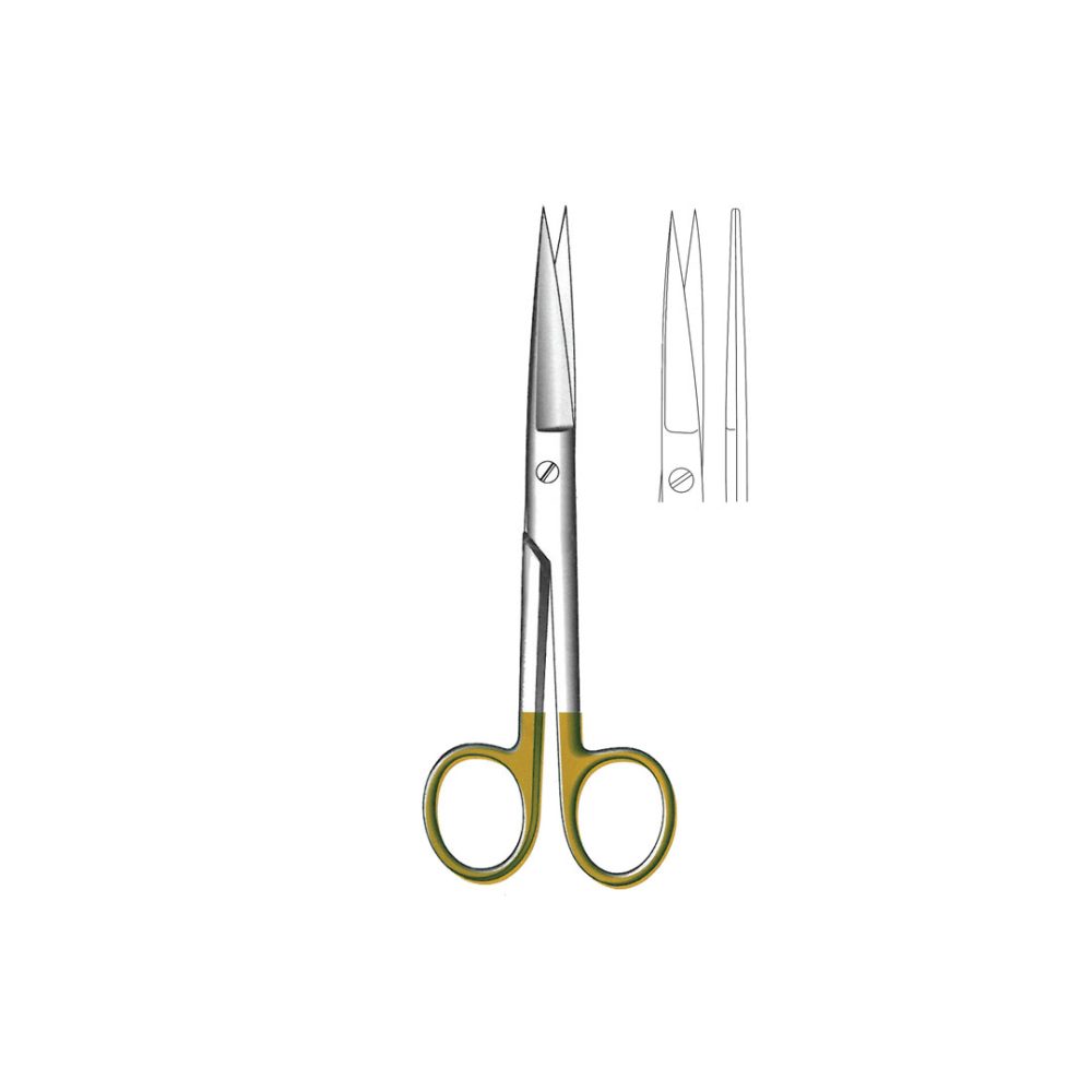 STANDARD SCISSORS WITH TUNGSTEN CARBIDE INSERTS TC Gold  Straight 14.5 cm