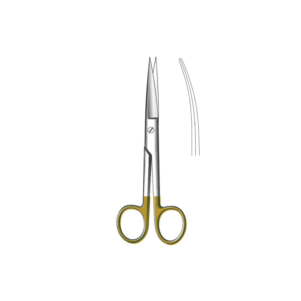 STANDARD SCISSORS WITH TUNGSTEN CARBIDE INSERTS TC Gold Curved 14.5 cm