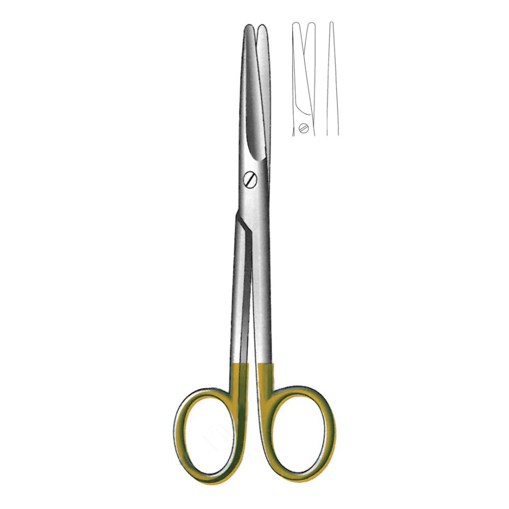 MAYO SCISSORS WITH TUNGSTEN CARBIDE INSERTS TC Gold  Straight 23 cm