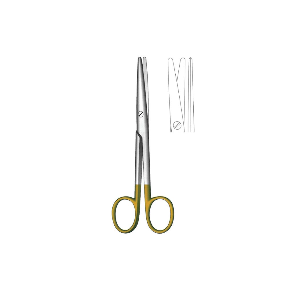 MAYO-STILLE SCISSORS WITH TUNGSTEN CARBIDE INSERTS TC Gold  Straight 15 cm