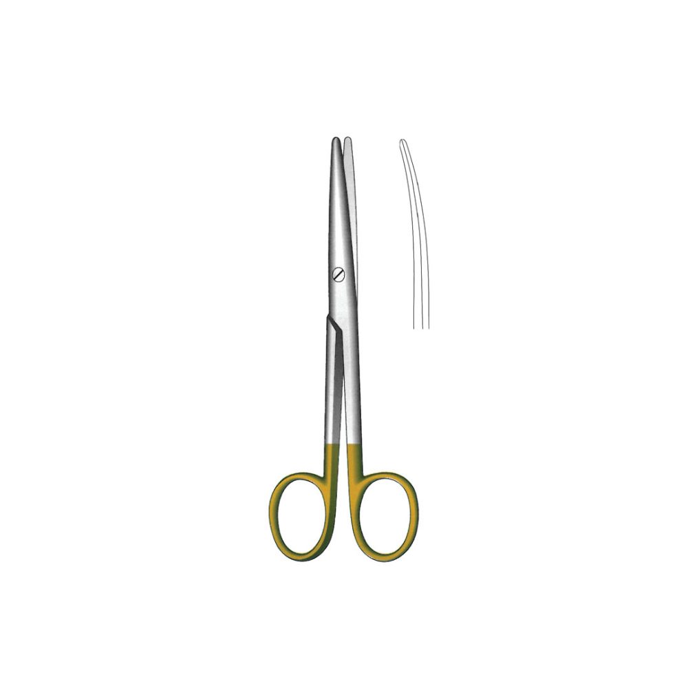 MAYO-STILLE SCISSORS WITH TUNGSTEN CARBIDE INSERTS TC Gold Curved 17 cm