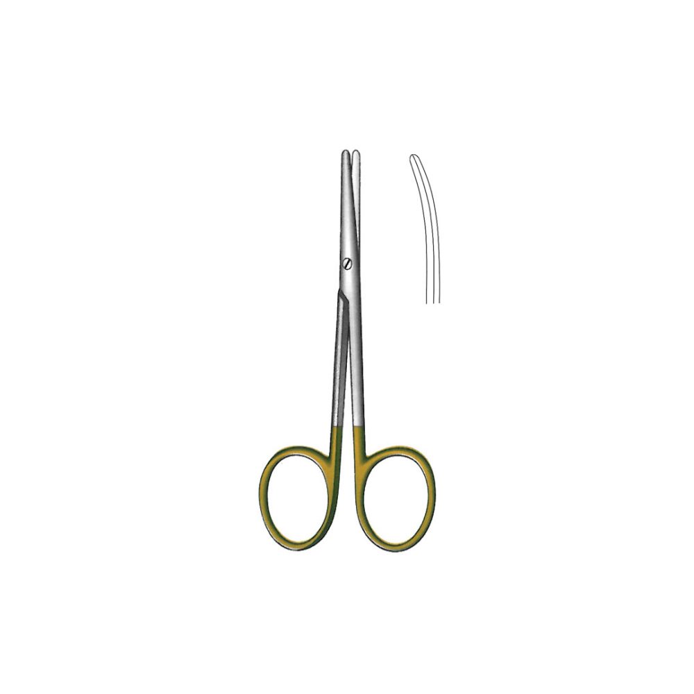 METZENBAUM SCISSORS WITH TUNGSTEN CARBIDE INSERTS TC Gold Curved 10 cm